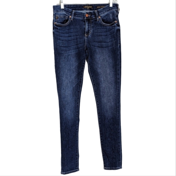 Dear John Joyrich Dark Wash Comfort Stretch Skinny Jeans Modest Distressed 27 - Picture 1 of 7